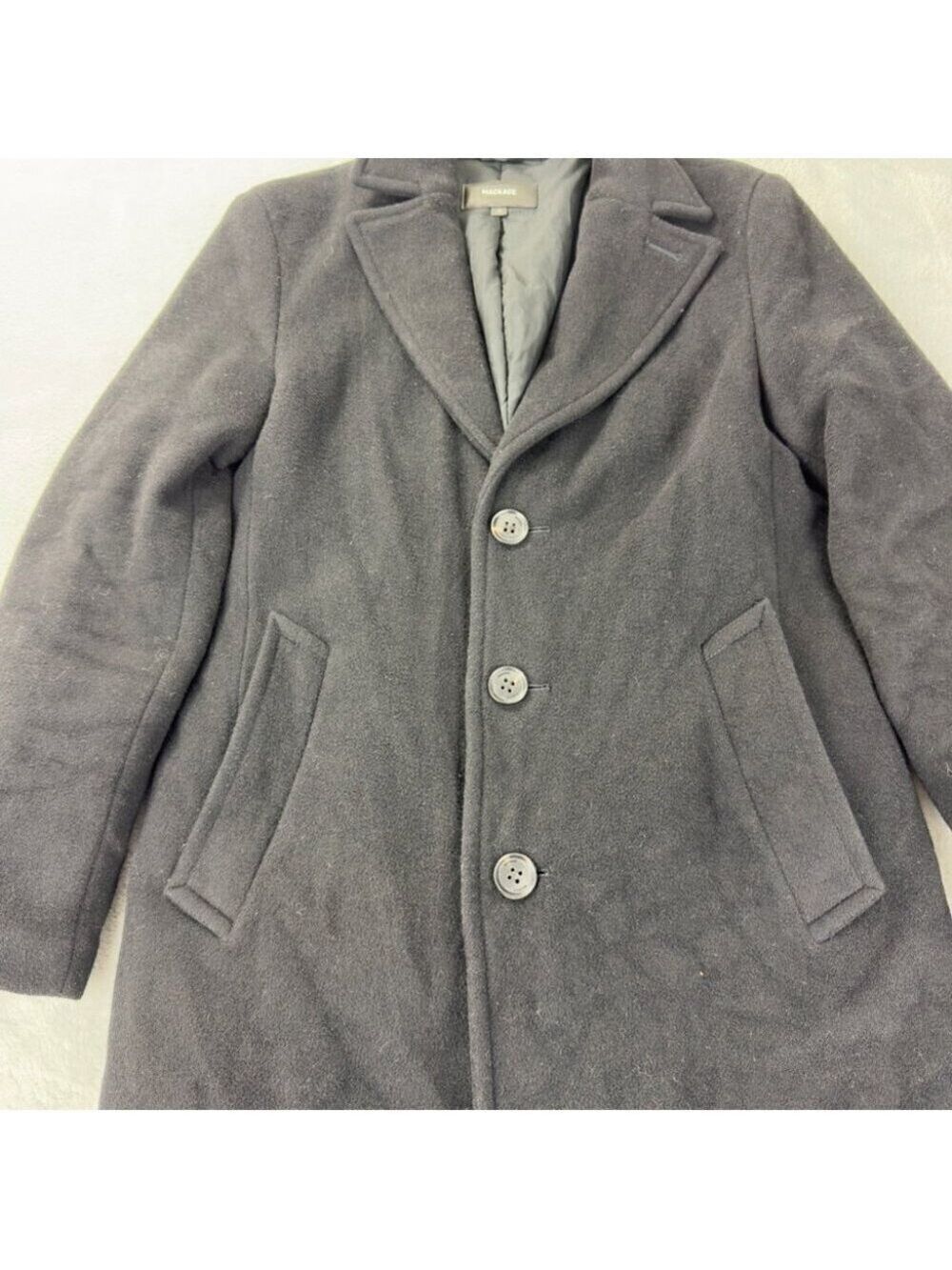 Mackage Dillon Black Wool Cashmere Blend Coat Medium - Picture 5 of 16